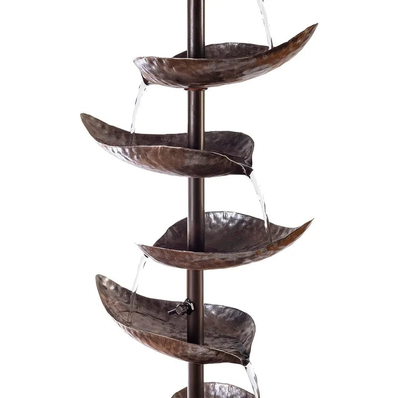 70" Tall Indoor/Outdoor Metal Tiered Floor Water Fountain