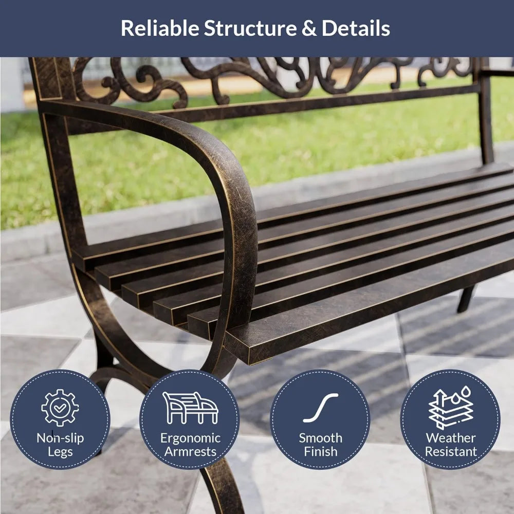 50 inch Cast Iron Metal Loveseat