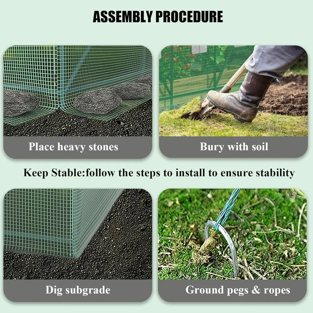 Greenhouse, Winter Heavy Duty, Large Walk in Tunnel, Portable for Plants, Reinforced Frame, Free Shipping