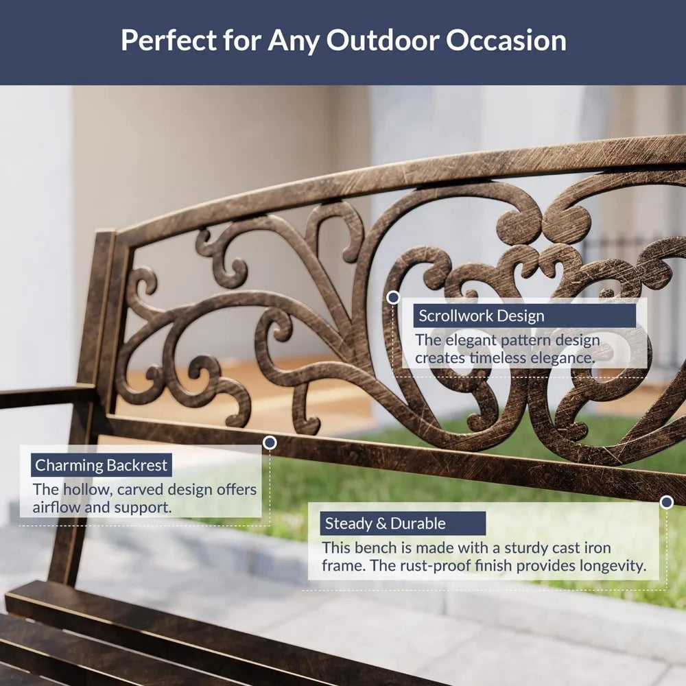 50 inch Cast Iron Metal Loveseat