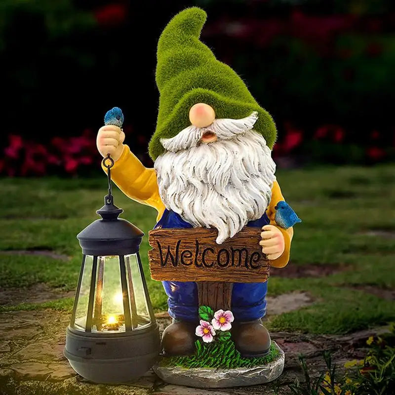 Solar Powered Garden Lighted Gnome Figurines