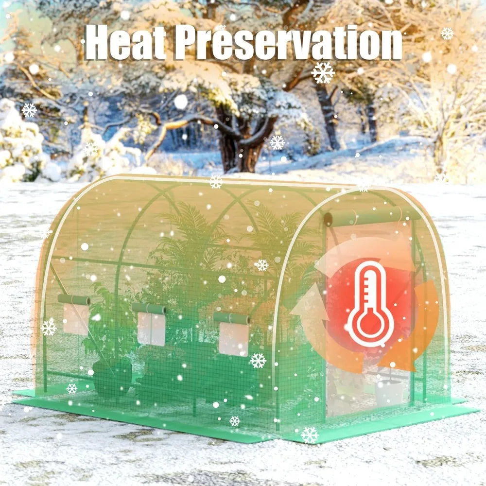 Greenhouse, Winter Heavy Duty, Large Walk in Tunnel, Portable for Plants, Reinforced Frame, Free Shipping