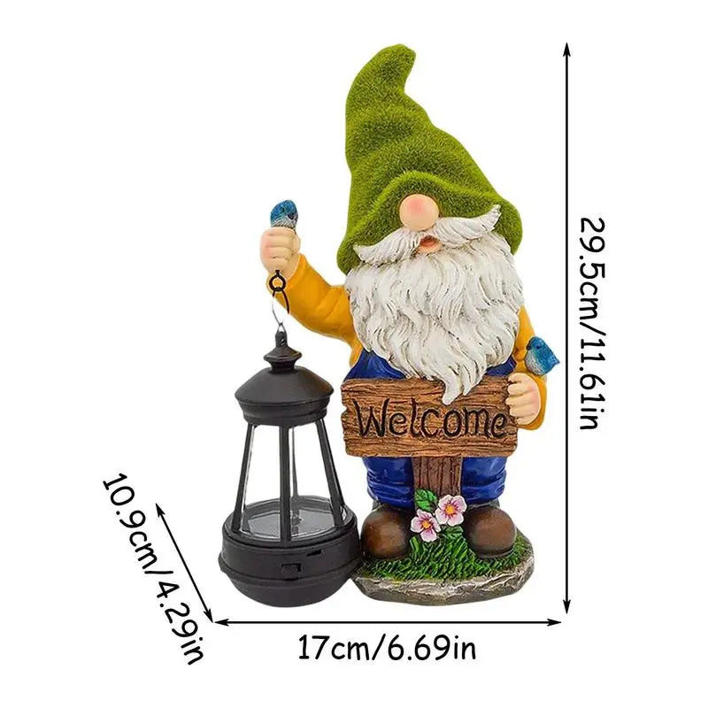 Solar Powered Garden Lighted Gnome Figurines