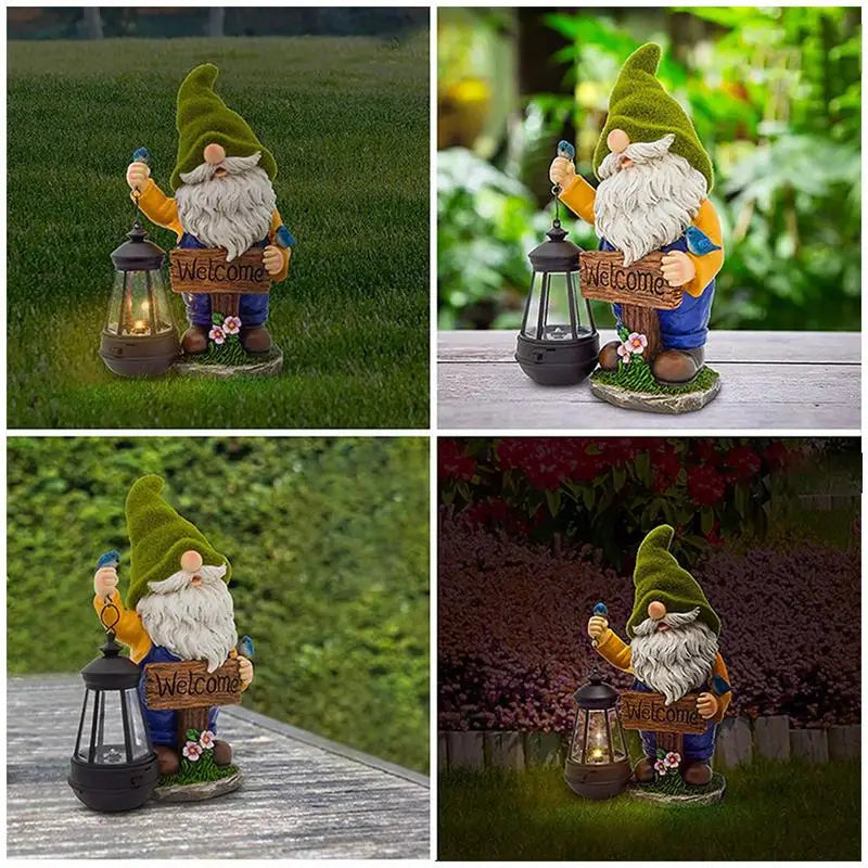 Solar Powered Garden Lighted Gnome Figurines