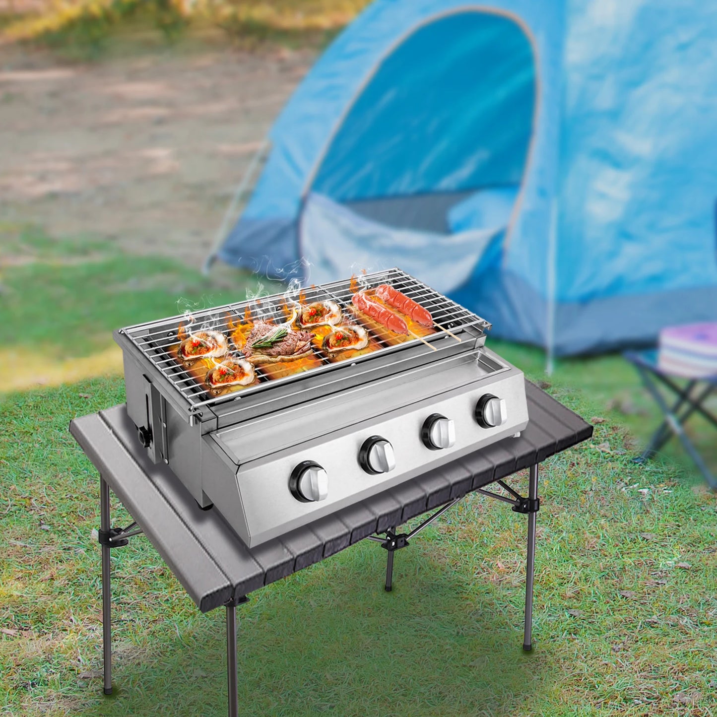 BBQ Propane Gas Stove Grill Stainless Steel Patio Garden Barbecue Grill