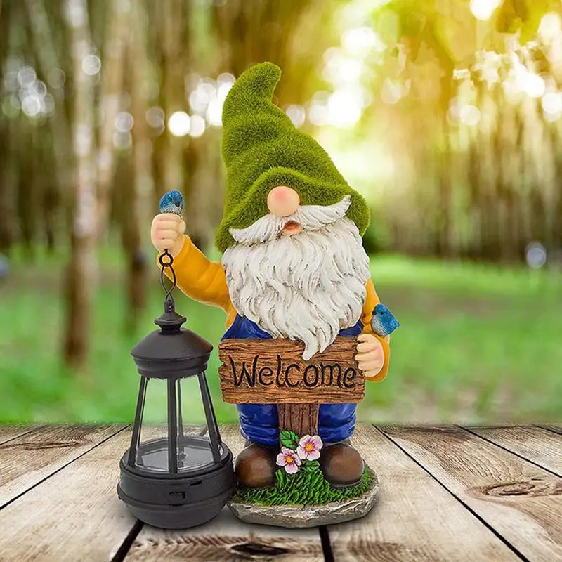 Solar Powered Garden Lighted Gnome Figurines