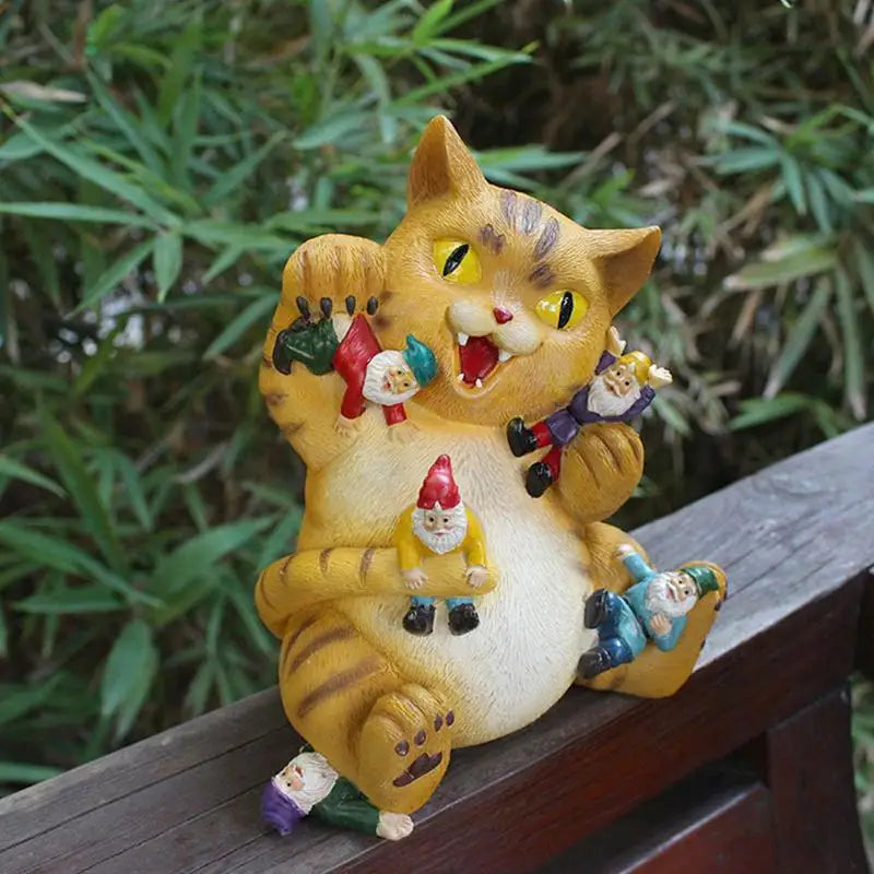 Cat Gnomes Garden Art Outdoor for Fall Winter Garden Decor Garden Gnome Statues Outdoor Decor Housewarming Garden Gift